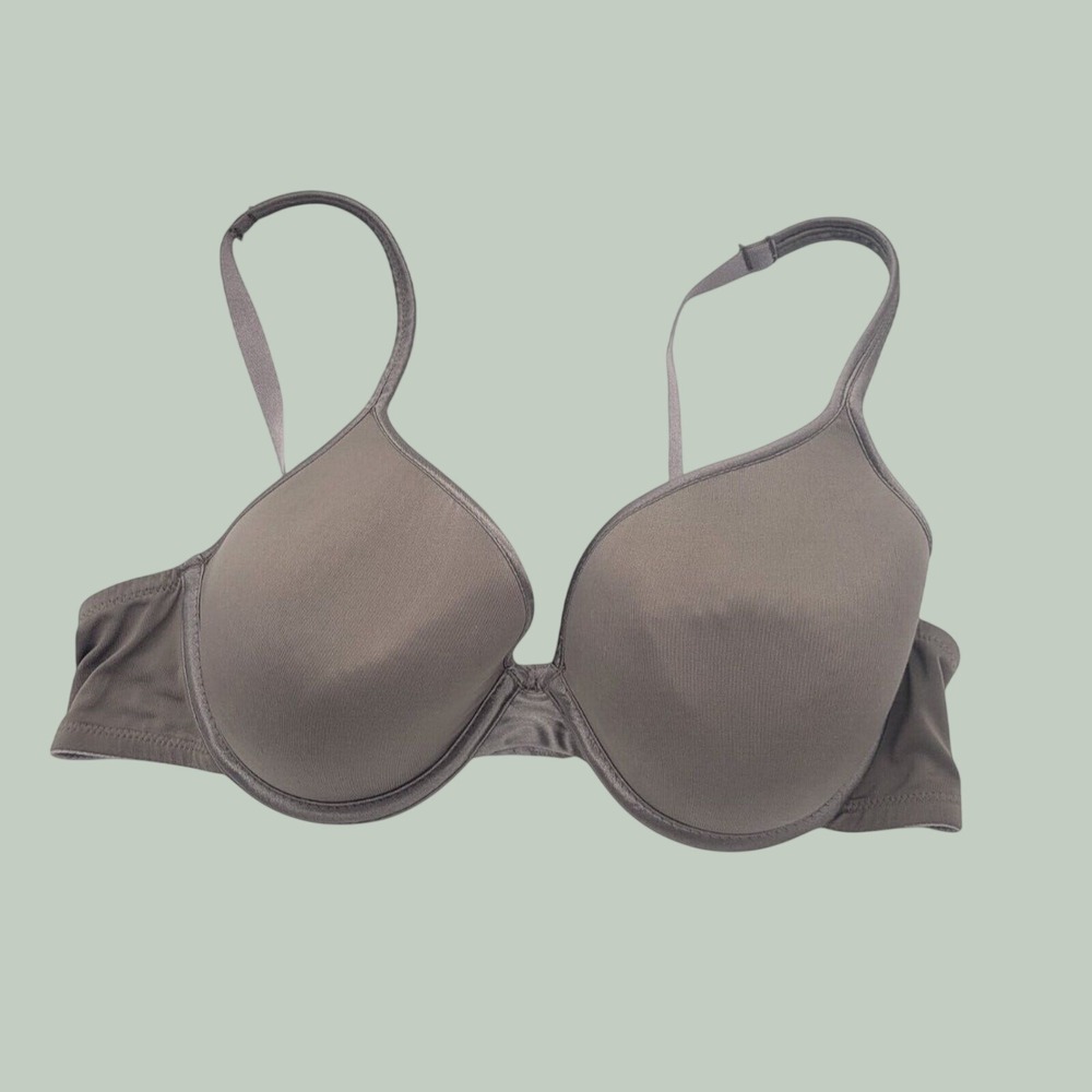 Jones New York T-Shirt Bra Minimalist Underwire Lingerie 34B Taupe Brown